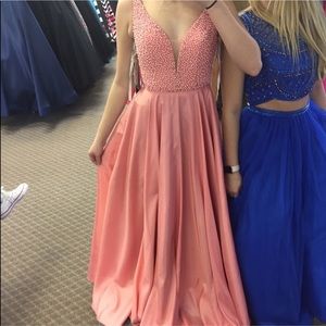 Sherri Hill Coral Prom Dress Size 2 Style 51182